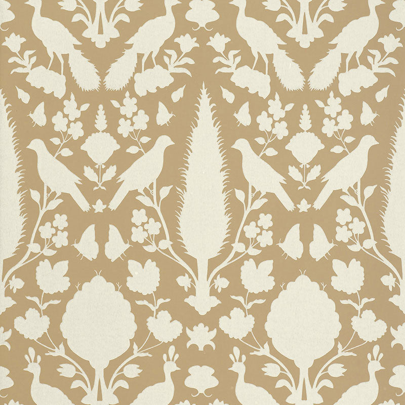 Chenonceau fabric in fawn color - pattern number 5004121 - by Schumacher in the Print Happy Wallpapers collection