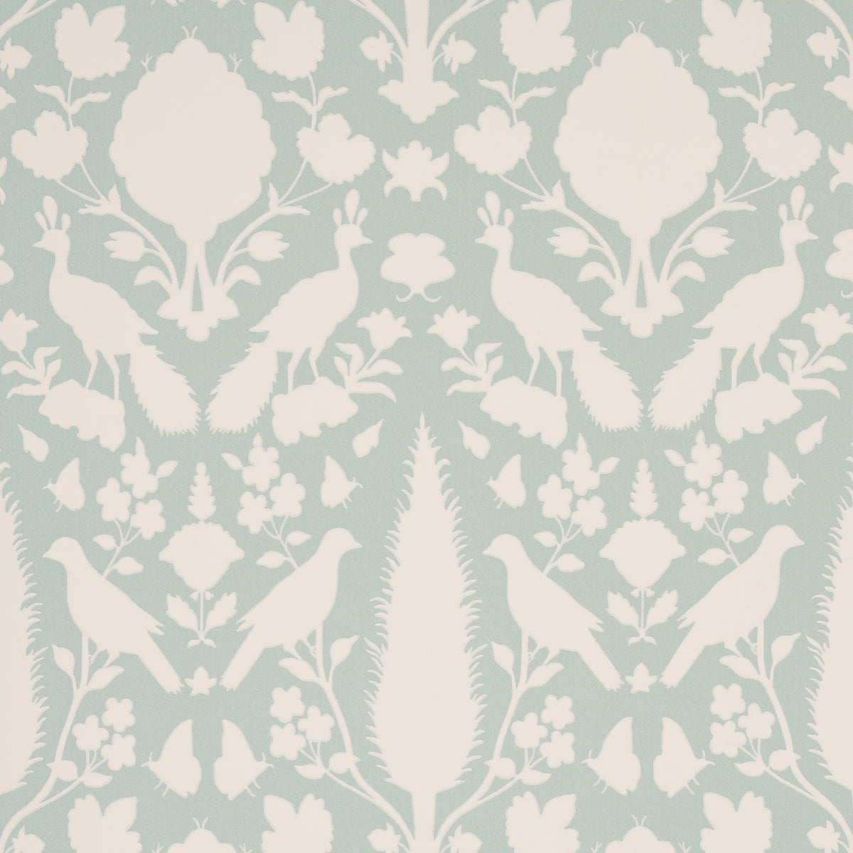 Chenonceau fabric in aquamarine color - pattern number 5004122 - by Schumacher in the Print Happy Wallpapers collection
