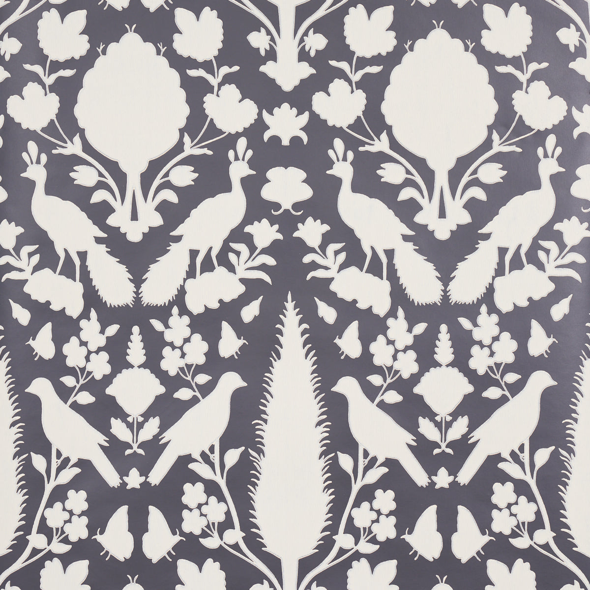 Chenonceau fabric in charcoal color - pattern number 5004123 - by Schumacher in the Print Happy Wallpapers collection