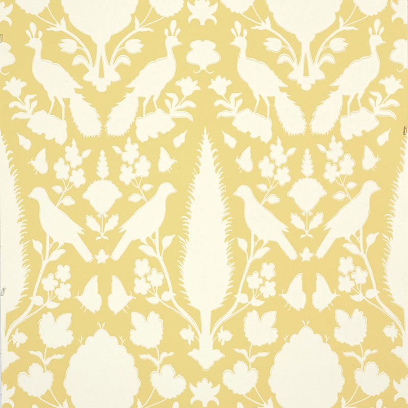 Chenonceau fabric in buttercup color - pattern number 5004126 - by Schumacher in the Print Happy Wallpapers collection