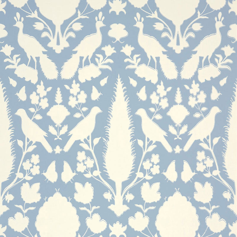 Chenonceau fabric in sky color - pattern number 5004127 - by Schumacher in the Print Happy Wallpapers collection