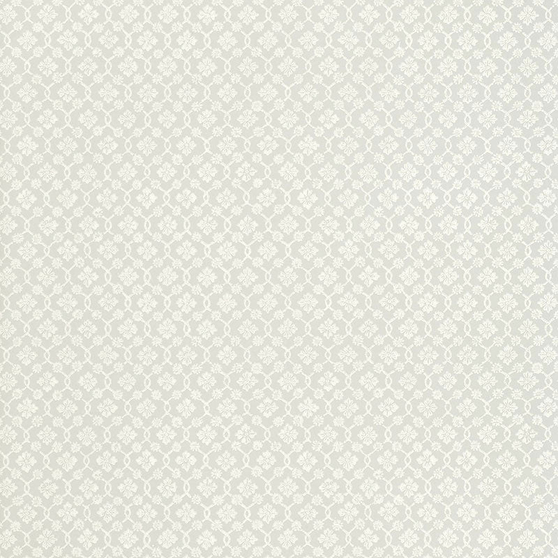Harbury Trellis fabric in dove color - pattern number 5004141 - by Schumacher in the Essential Wallcoverings Small Prints collection