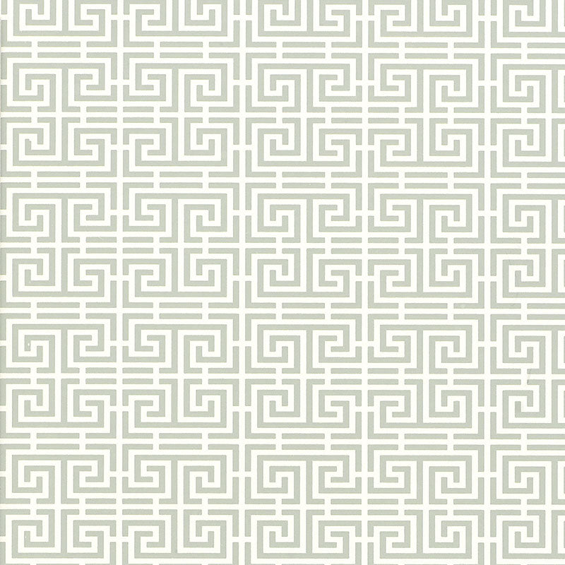 Chinois Fret fabric in mineral color - pattern number 5004161 - by Schumacher in the Essential Wallcoverings Small Prints collection
