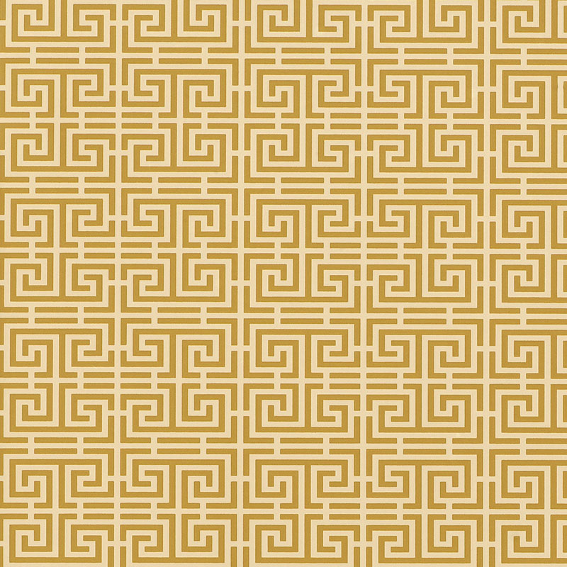 Chinois Fret fabric in sand color - pattern number 5004164 - by Schumacher in the Essential Wallcoverings Small Prints collection