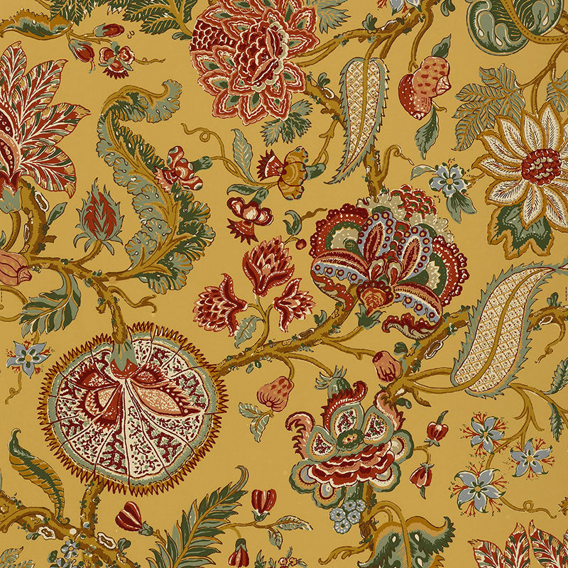 Chalfont wallpaper in sunflower color - pattern number 5004202 - by Schumacher in the The Libray Collection collection
