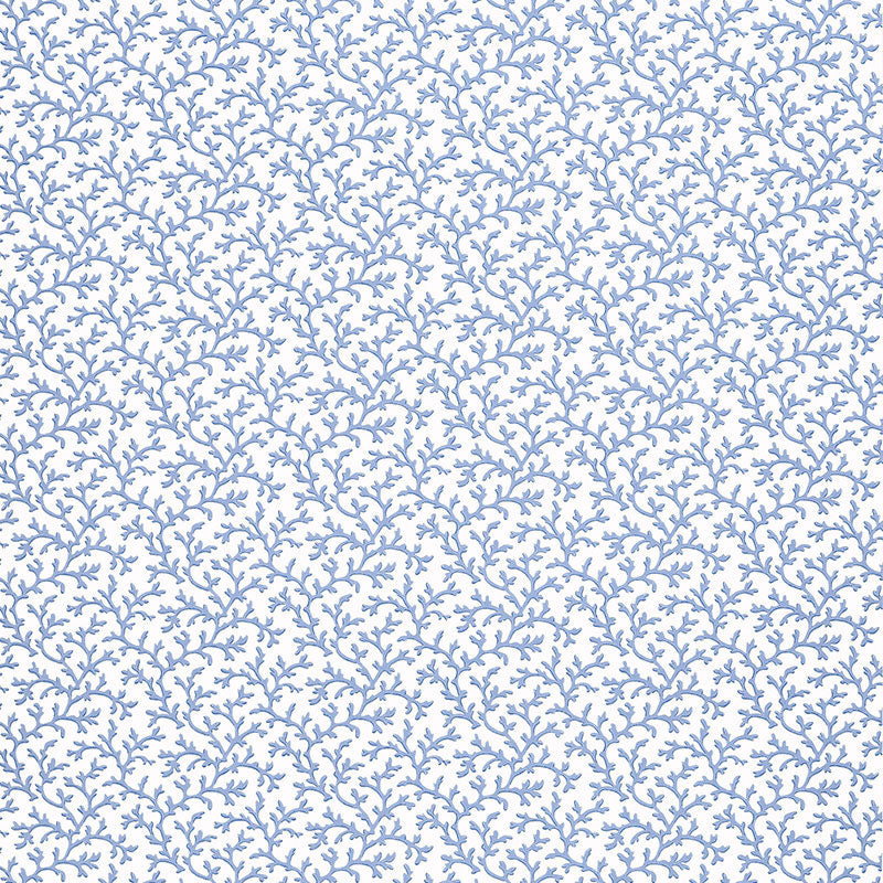 Coral Vine wallpaper in ocean color - pattern number 5004414 - by Schumacher in the Essential Wallcoverings Small Prints collection