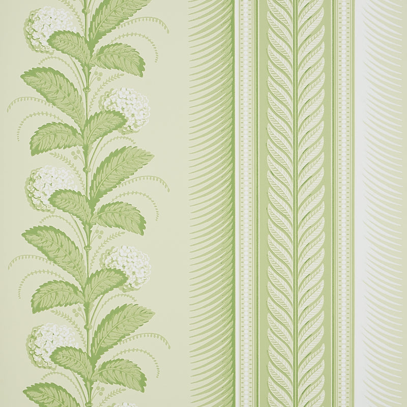 Hydrangea Drape wallpaper in green color - pattern number 5004456 - by Schumacher in the Hobe Erwin collection