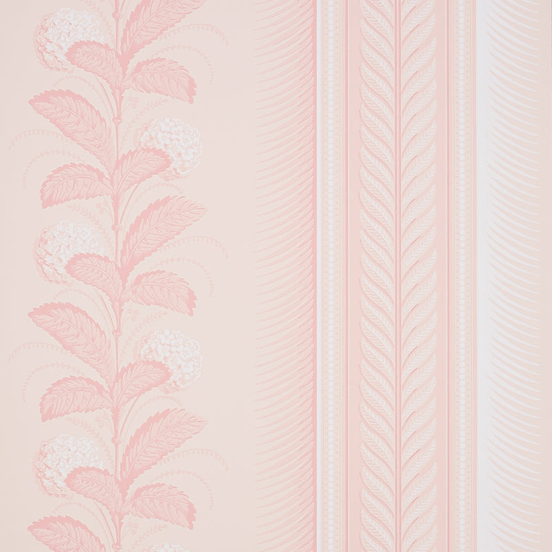 Hydrangea Drape wallpaper in blush color - pattern number 5004458 - by Schumacher in the Hobe Erwin collection