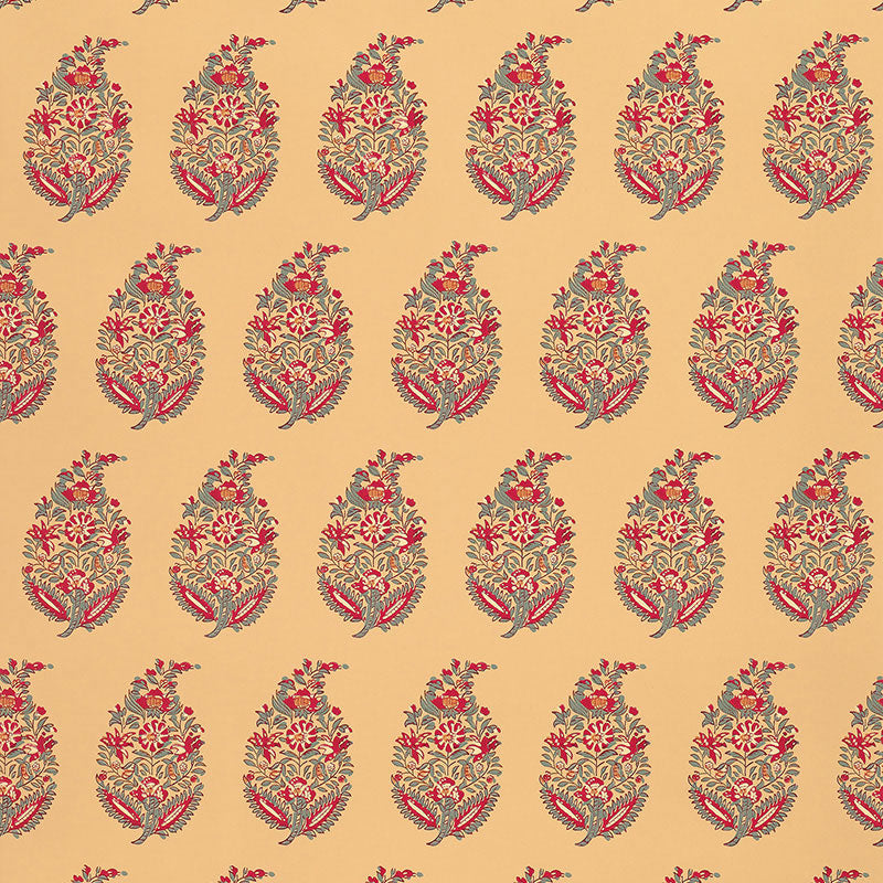Rajasthan Paisley wallpaper in jewel color - pattern number 5004470 - by Schumacher in the Greenhouse Schumacher collection