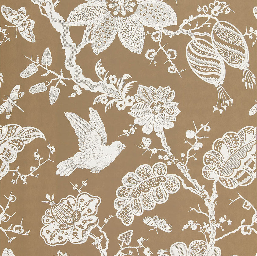 Bali Vine fabric in mocha color - pattern number 5005002 - by Schumacher in the Modern Nature collection