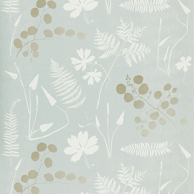 Modern Botanical fabric in slate color - pattern number 5005011 - by Schumacher in the Modern Nature collection