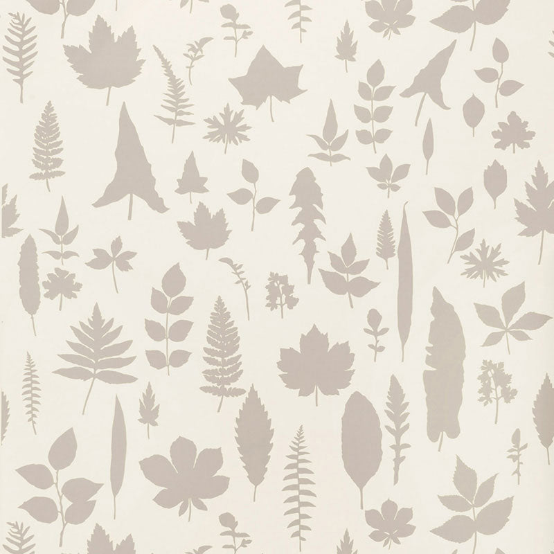 Leaves fabric in platinum color - pattern number 5005020 - by Schumacher in the Modern Nature collection