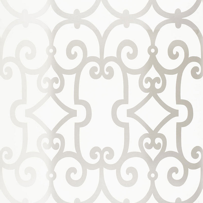 Manor Gate fabric in silver color - pattern number 5005054 - by Schumacher in the Modern Nature collection