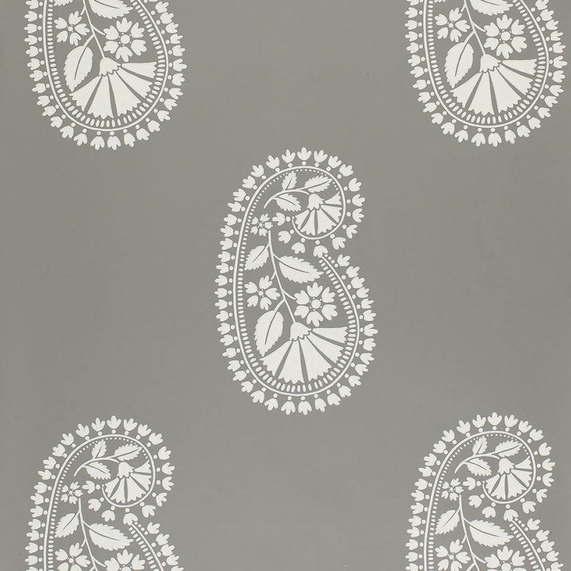 Indore Paisley wallpaper in charcoal color - pattern number 5005062 - by Schumacher in the Modern Nature collection