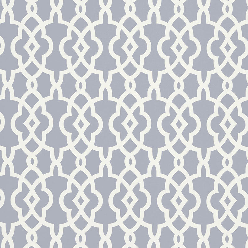 Summer Palace Fret wallpaper in wisteria color - pattern number 5005142 - by Schumacher in the Modern Nature collection