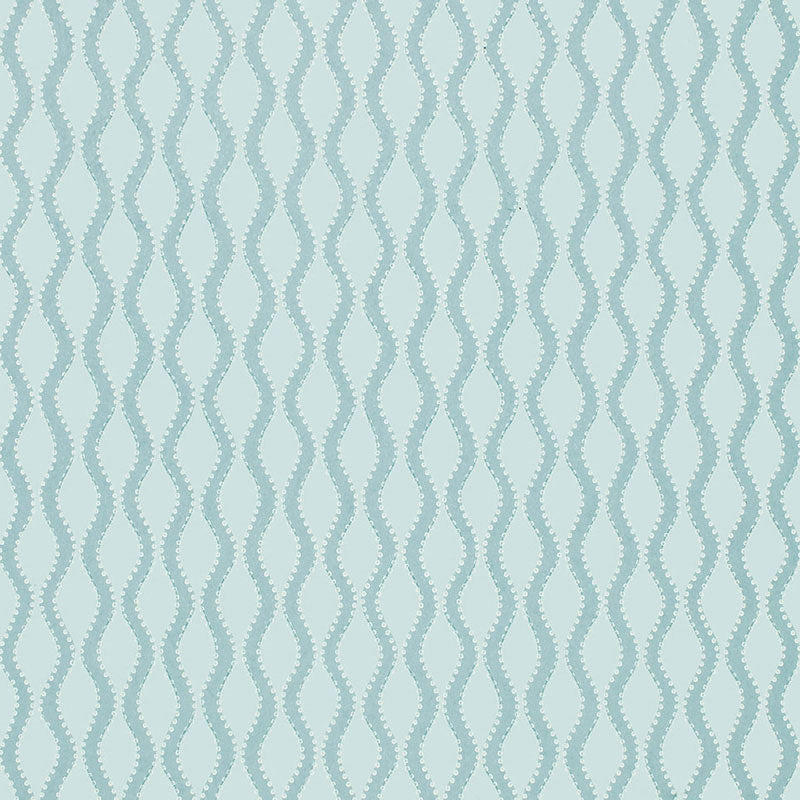 Ribbon Wave wallpaper in aqua color - pattern number 5005162 - by Schumacher in the Simply Charming Wallpapers collection