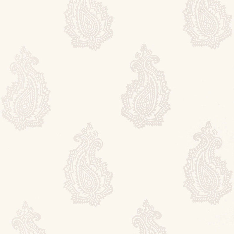 Madras Paisley wallpaper in oyster color - pattern number 5005300 - by Schumacher in the Jaipur collection