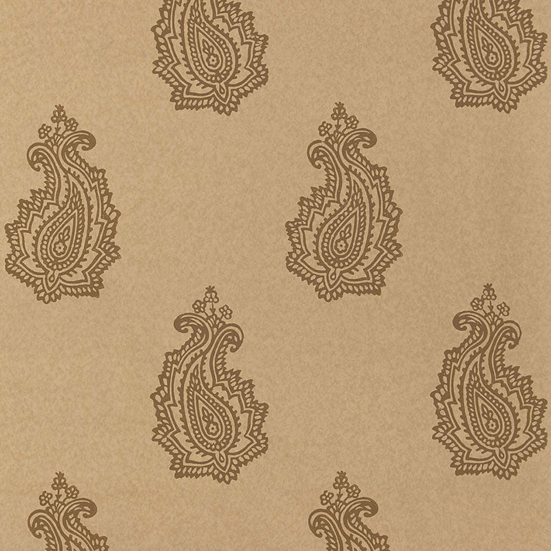 Madras Paisley wallpaper in tabac color - pattern number 5005303 - by Schumacher in the Jaipur collection