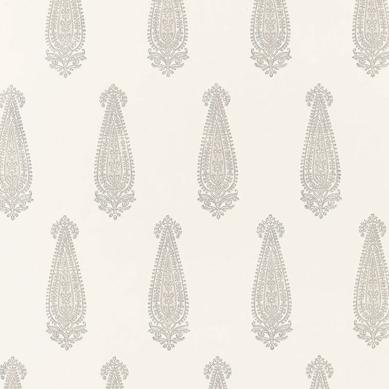 Katara Paisley wallpaper in oyster color - pattern number 5005330 - by Schumacher in the Simply Charming Wallpapers collection