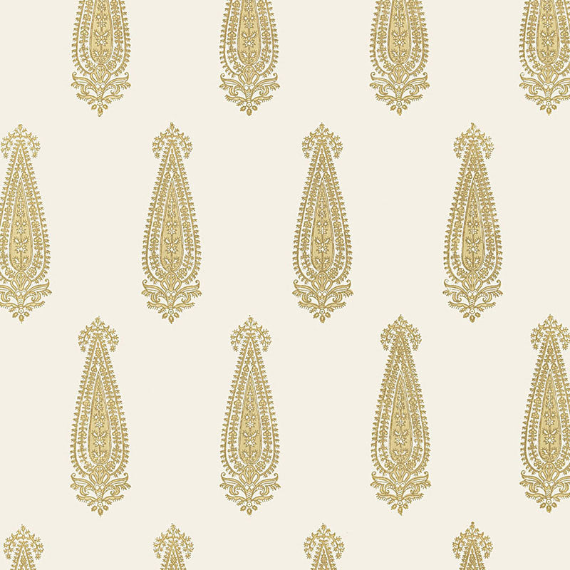 Katara Paisley wallpaper in straw color - pattern number 5005332 - by Schumacher in the Jaipur collection