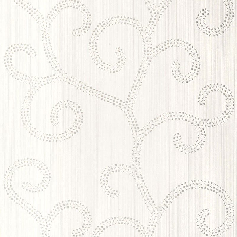 Raindrop Scroll fabric in pearl color - pattern number 5005701 - by Schumacher in the Modern Glamour collection