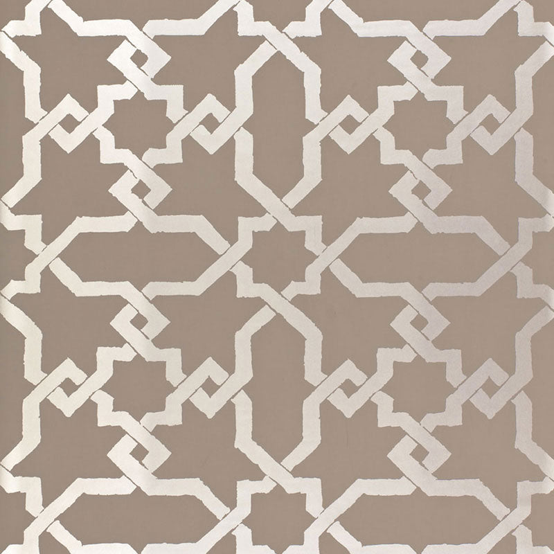 Cordoba wallpaper in taupe silver color - pattern number 5005922 - by Schumacher in the Byzantium collection