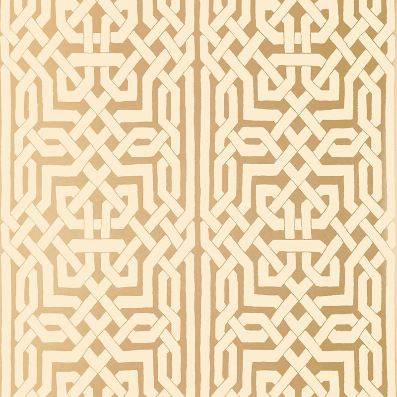 Malaga fabric in gold color - pattern number 5005931 - by Schumacher in the Byzantium collection