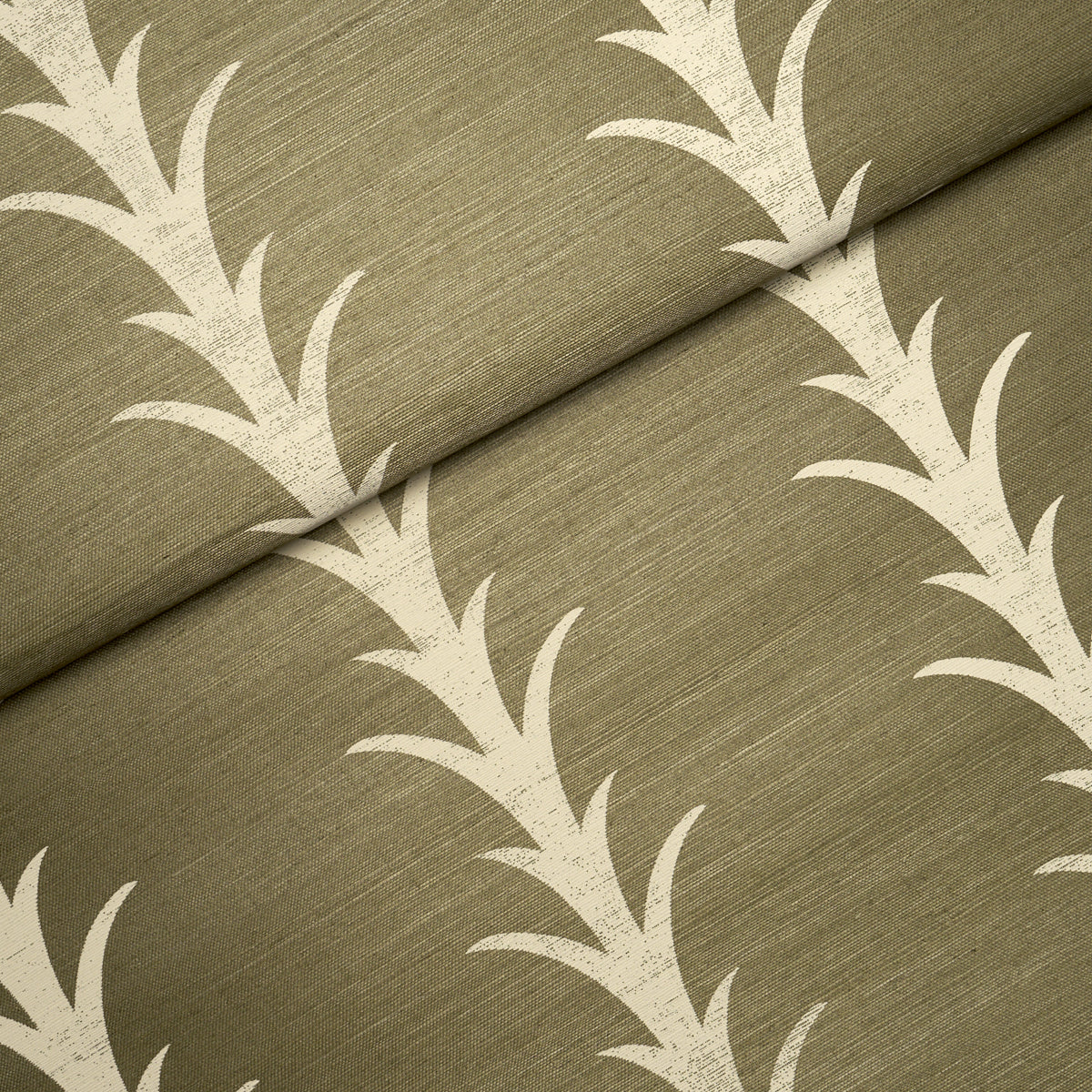 Acanthus Stripe Sisal Wallpaper in juniper color - pattern number 5006057 - by Schumacher in the Perennial Favorites collection