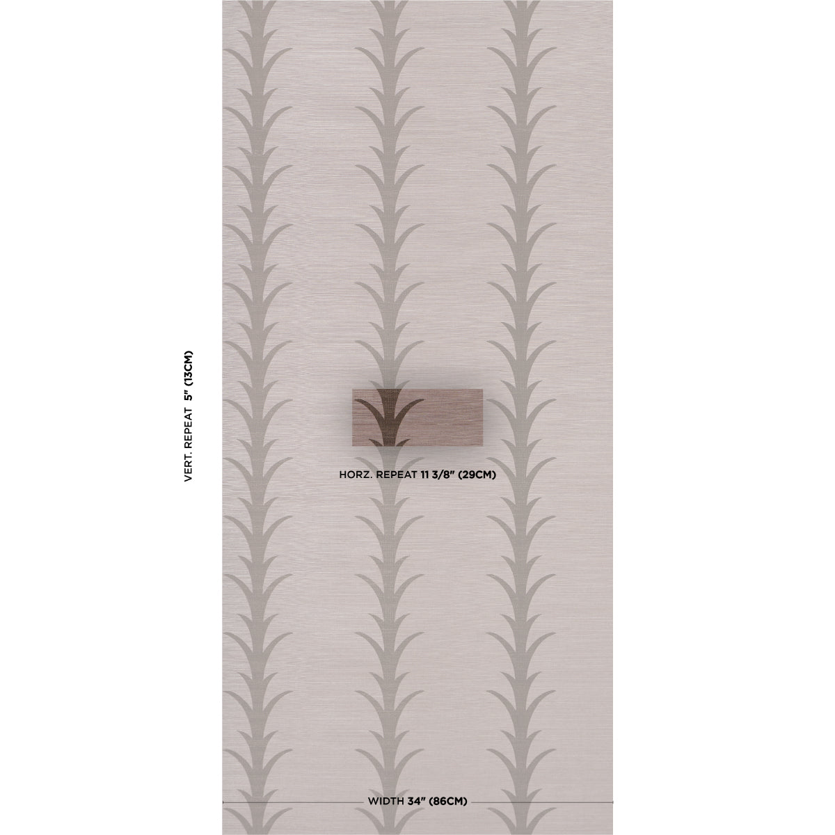 Acanthus Stripe Sisal Wallpaper in rose antique color - pattern number 5006059 - by Schumacher in the Atelier Paris collection