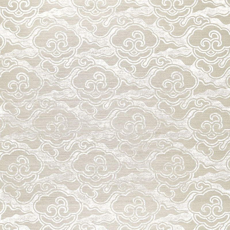 Cirrus Clouds Sisal fabric in fog and chalk color - pattern number 5006062 - by Schumacher in the Celerie Kemble collection