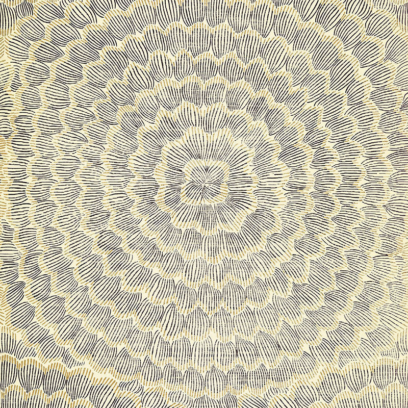 Feather Bloom Sisal fabric in onyx and gold color - pattern number 5006074 - by Schumacher in the Celerie Kemble collection