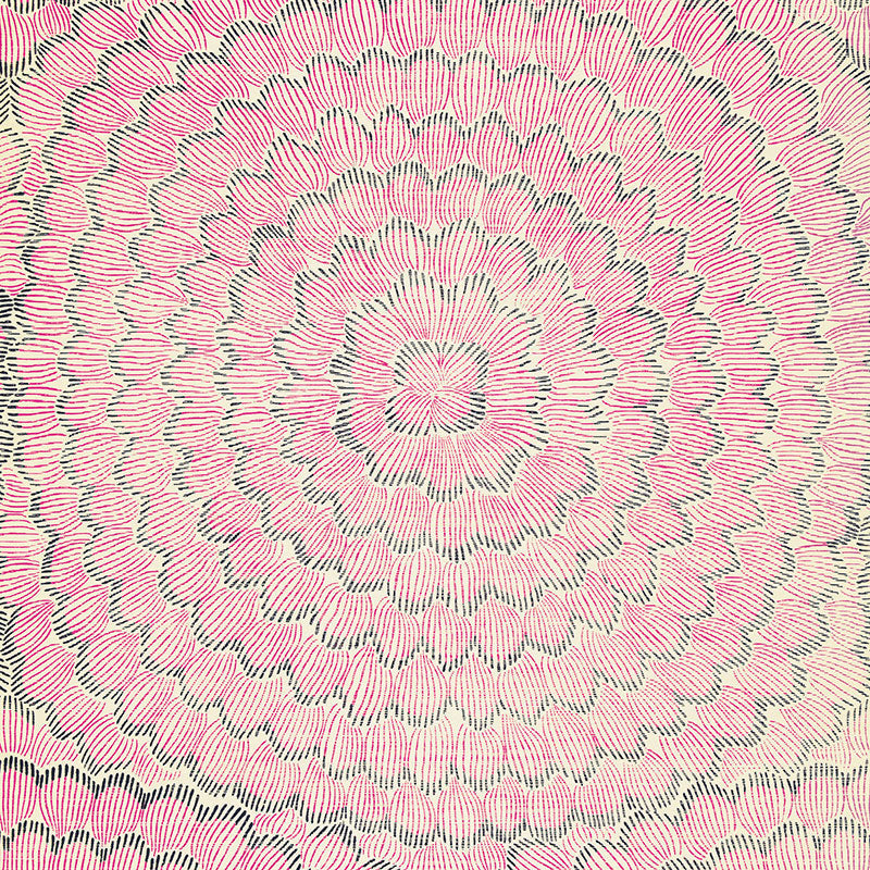 Feather Bloom Sisal fabric in fuchsia and jet color - pattern number 5006076 - by Schumacher in the Celerie Kemble collection