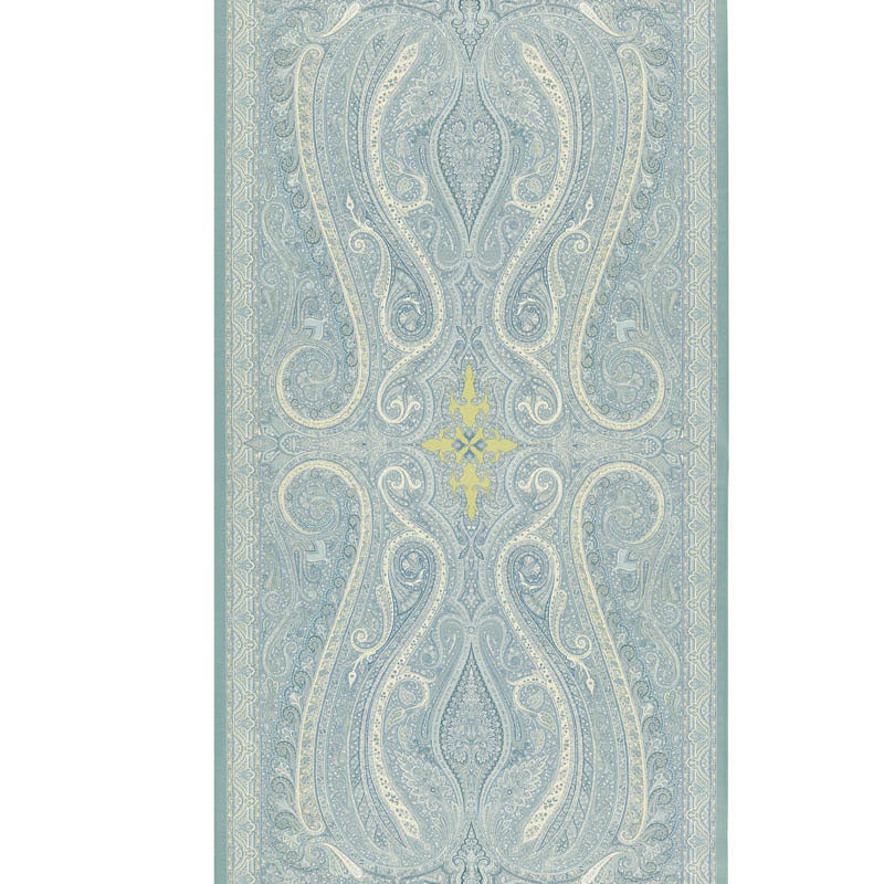 Pasha Paisley wallpaper in sky color - pattern number 5006600 - by Schumacher in the Ottoman Chic collection