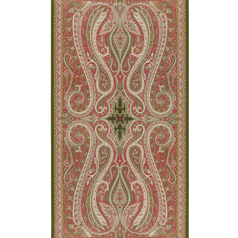 Pasha Paisley wallpaper in pomegranate color - pattern number 5006601 - by Schumacher in the Ottoman Chic collection