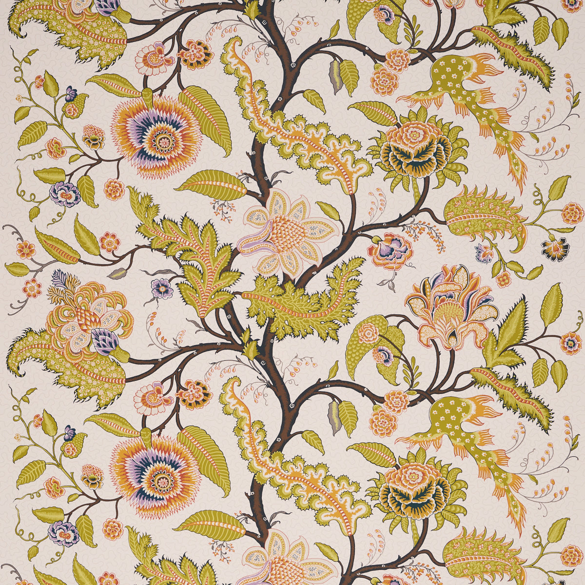 Sinhala Sidewall wallpaper in bittersweet color - pattern number 5006610 - by Schumacher in the Martyn Lawrence Bullard Schumacher collection