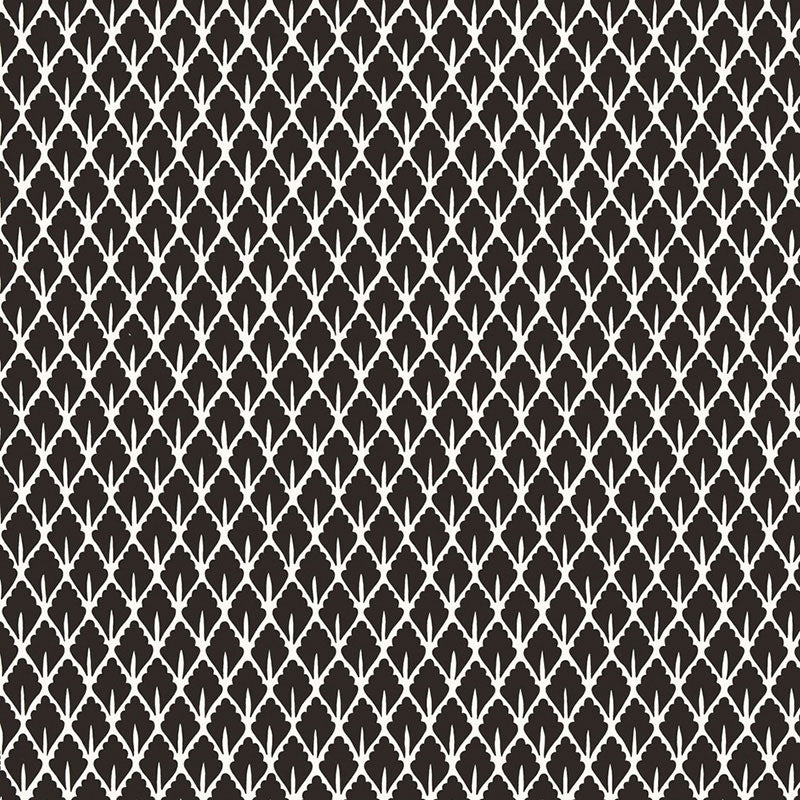 Mughal Leaf wallpaper in noir color - pattern number 5006670 - by Schumacher in the Ottoman Chic collection