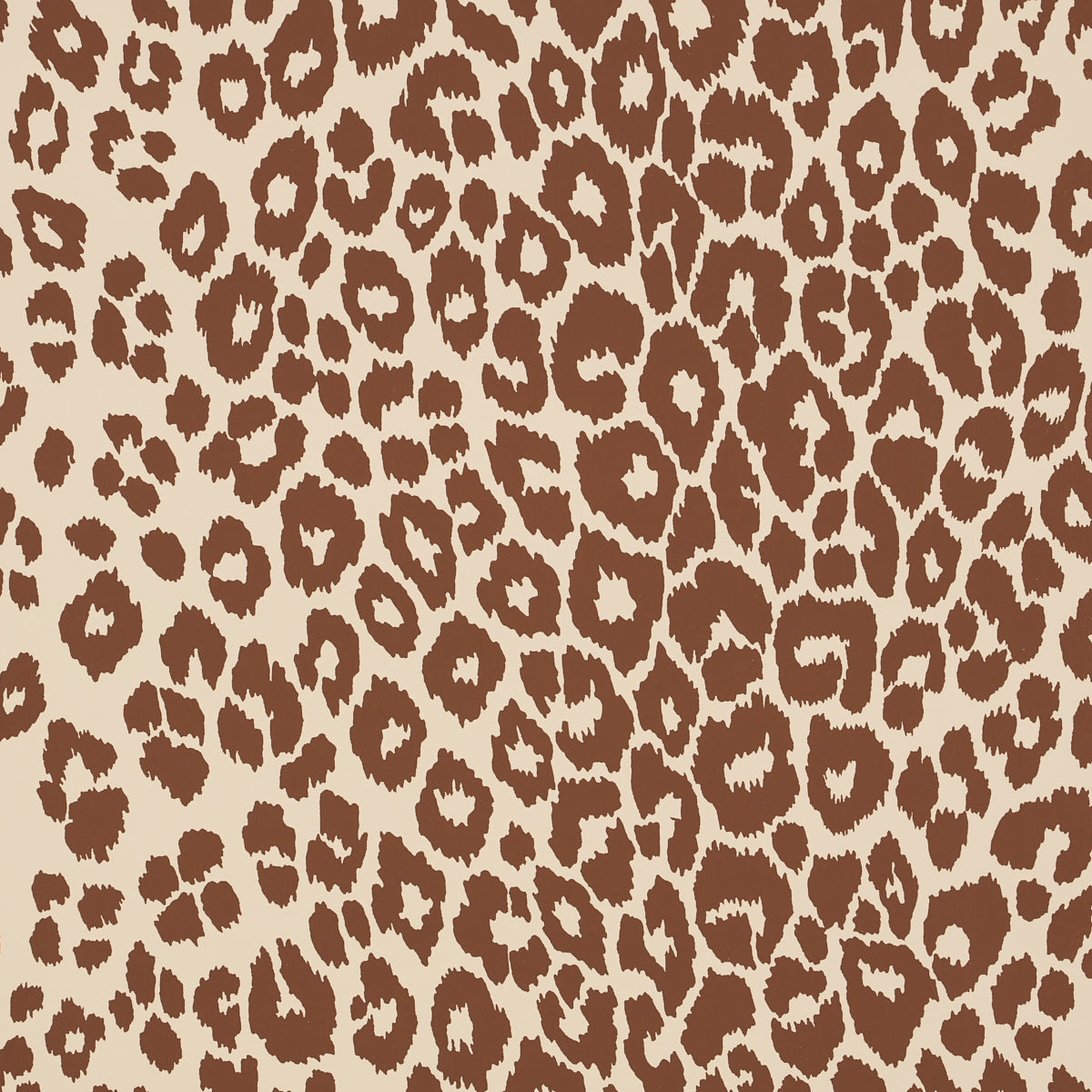 Iconic Leopard fabric in brown on neutral color - pattern number 5007019 - by Schumacher in the Preppy Chic collection