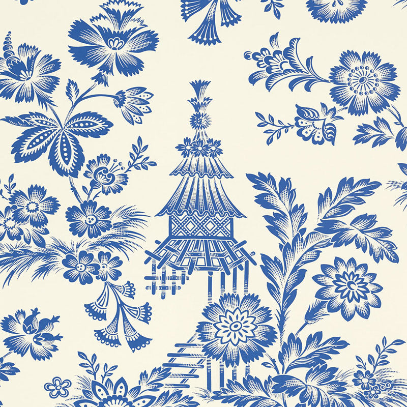 Song Garden wallpaper in porcelain color - pattern number 5007030 - by Schumacher in the Print Happy Wallpapers collection
