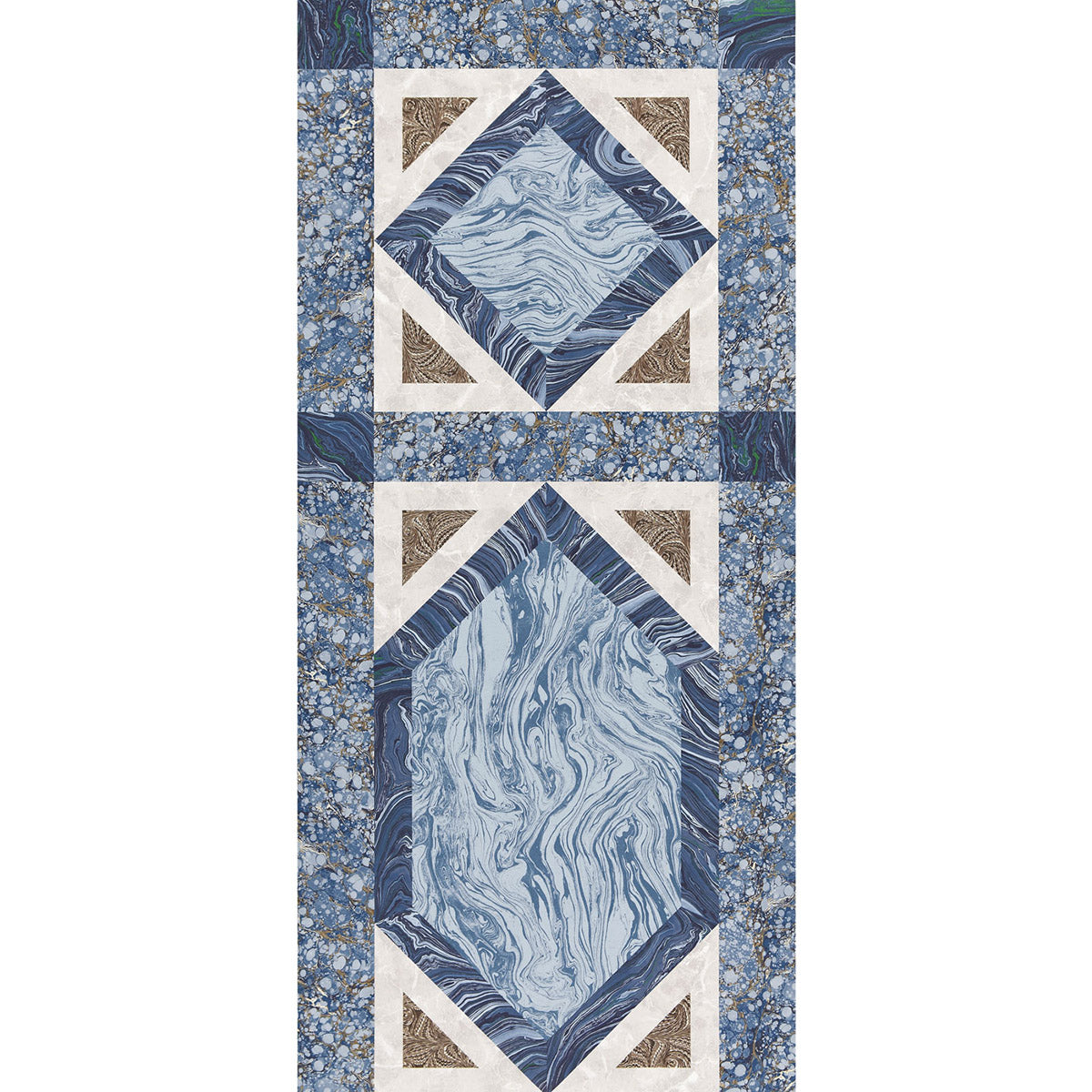 Mongiardino wallpaper in lapis color - pattern number 5007071 - by Schumacher in the Ottoman Chic collection