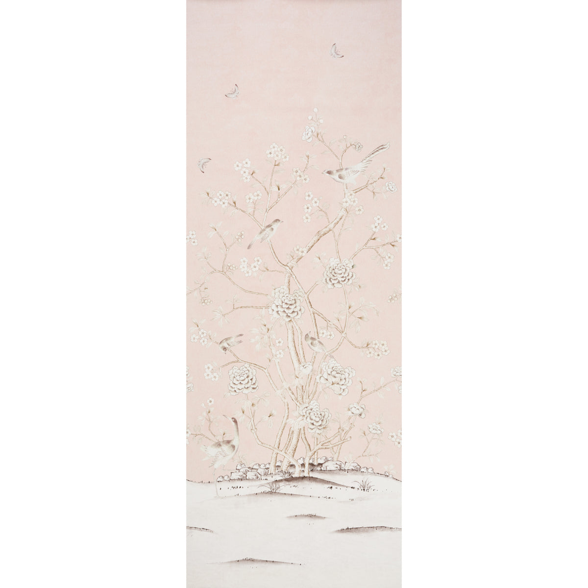 Chinois Palais Panel wallpaper in blush conch color - pattern number 5007121 - by Schumacher in the Mary Mcdonald collection