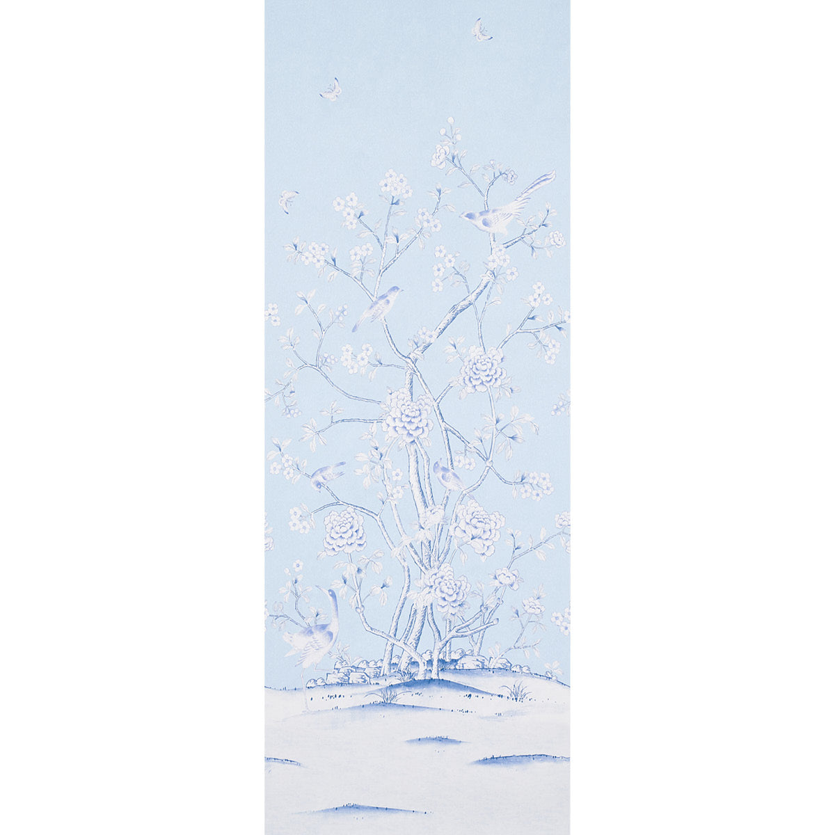 Chinois Palais Panel wallpaper in sky color - pattern number 5007128 - by Schumacher in the Rhapsody in Blue collection