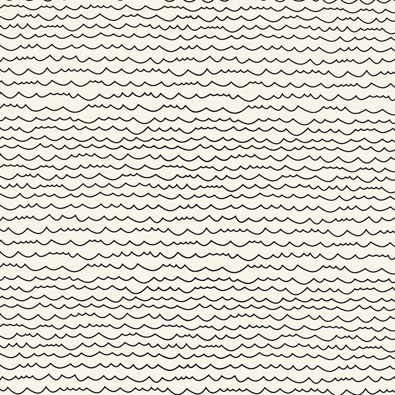 Waves fabric in black and white color - pattern number 5007461 - by Schumacher in the Drawn from Nature collection