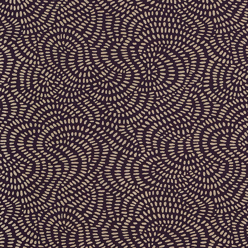 Whirlpool fabric in black plum color - pattern number 5007484 - by Schumacher in the Drawn from Nature collection