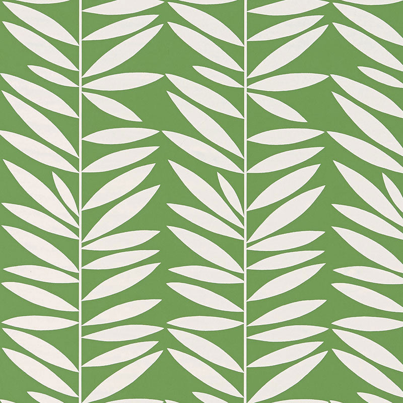 Leaf Stripe fabric in leaf color - pattern number 5007511 - by Schumacher in the Drawn from Nature collection