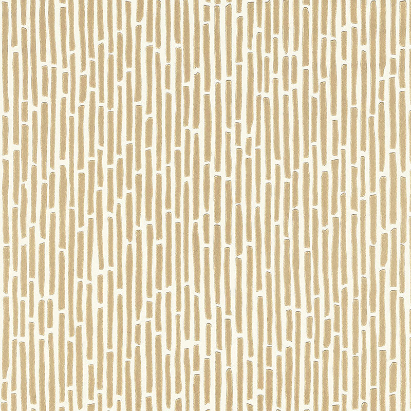 Bamboo fabric in gold color - pattern number 5007521 - by Schumacher in the Drawn from Nature collection