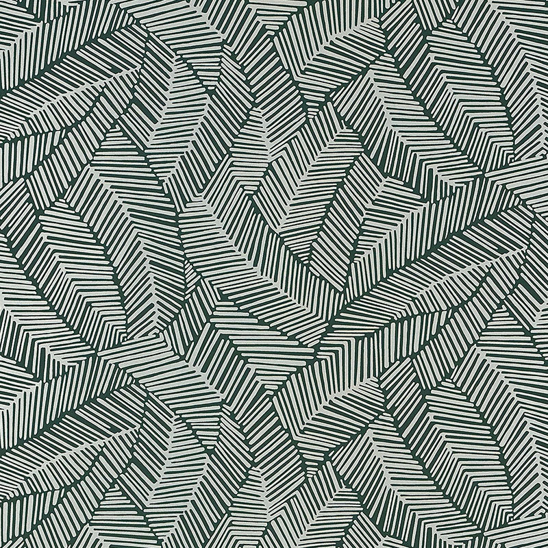 Abstract Leaf wallpaper in metallic slate color - pattern number 5007534 - by Schumacher in the The Smart Set collection