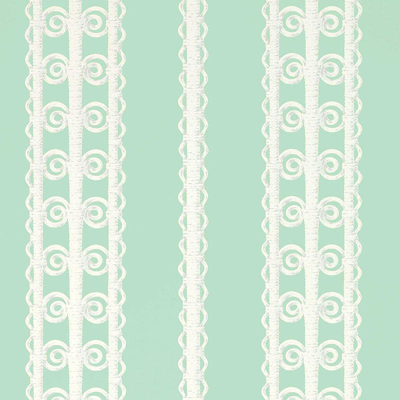 Wicker Stripe wallpaper in lovely day color - pattern number 5007723 - by Schumacher in the Celerie Kemble collection