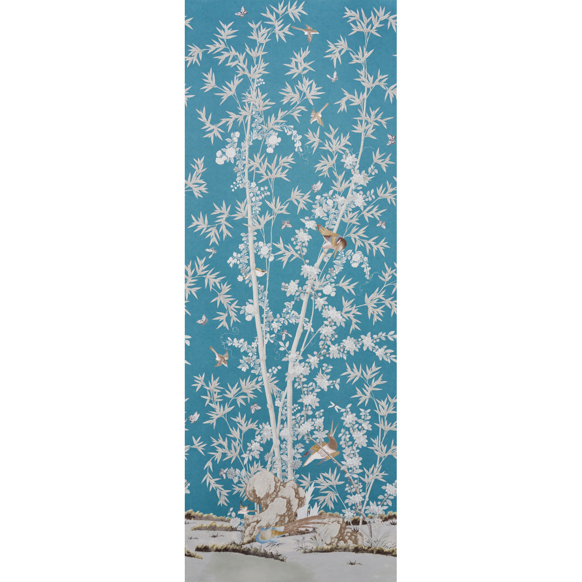 Brighton Pavilion Panel fabric in peacock color - pattern number 5007741 - by Schumacher in the Miles Redd collection