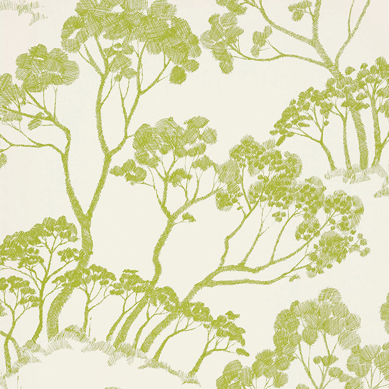 Timber fabric in leaf color - pattern number 5007981 - by Schumacher in the Drawn from Nature collection