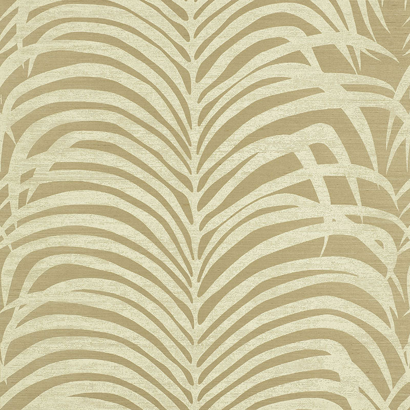 Zebra Palm Sisal wallpaper in sage color - pattern number 5008223 - by Schumacher in the Shangri La collection